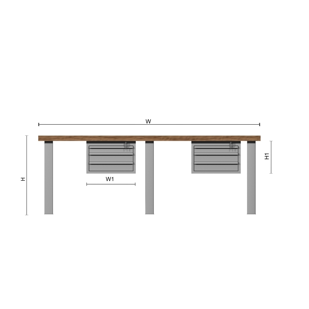 Workbench - Two Drawer Block